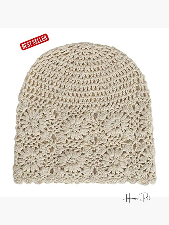 Handmade Cotton Crochet Slouchy Beanie Hat Knit Summer Skull Cap main image 6